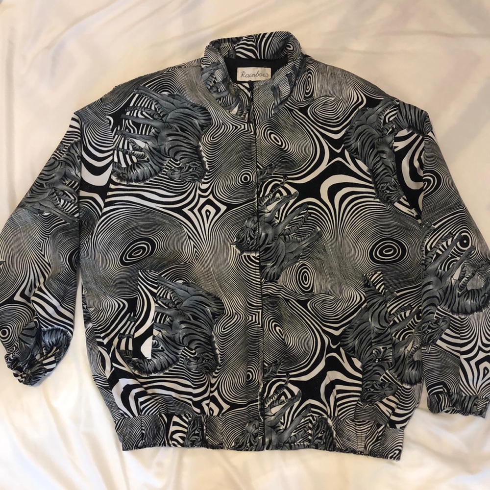Vintage Rainbow Zebra Striped Jacket
